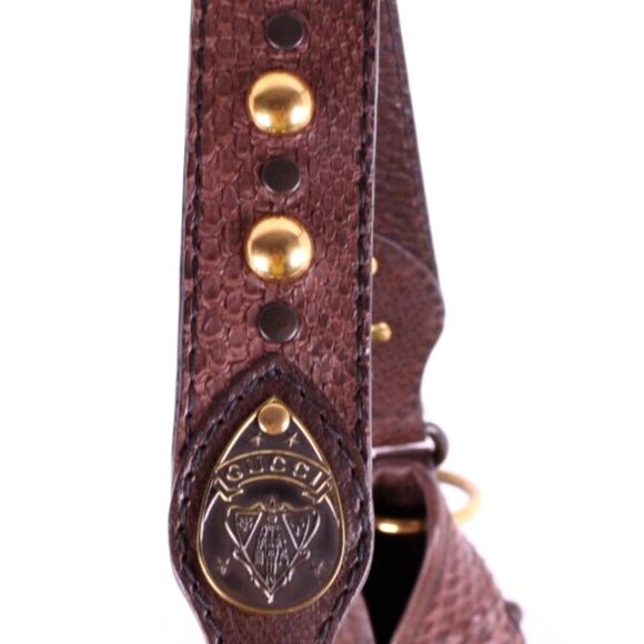 ***SOLD***EX-LARGE GUCCI BABOUSKA HOBO CROSSBODY (2 WAY) PYTHON LSTUDDED FRINGE - Picture 12 of 16